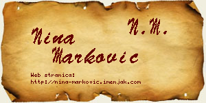 Nina Marković vizit kartica